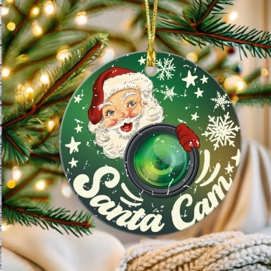 Santa cam ornament