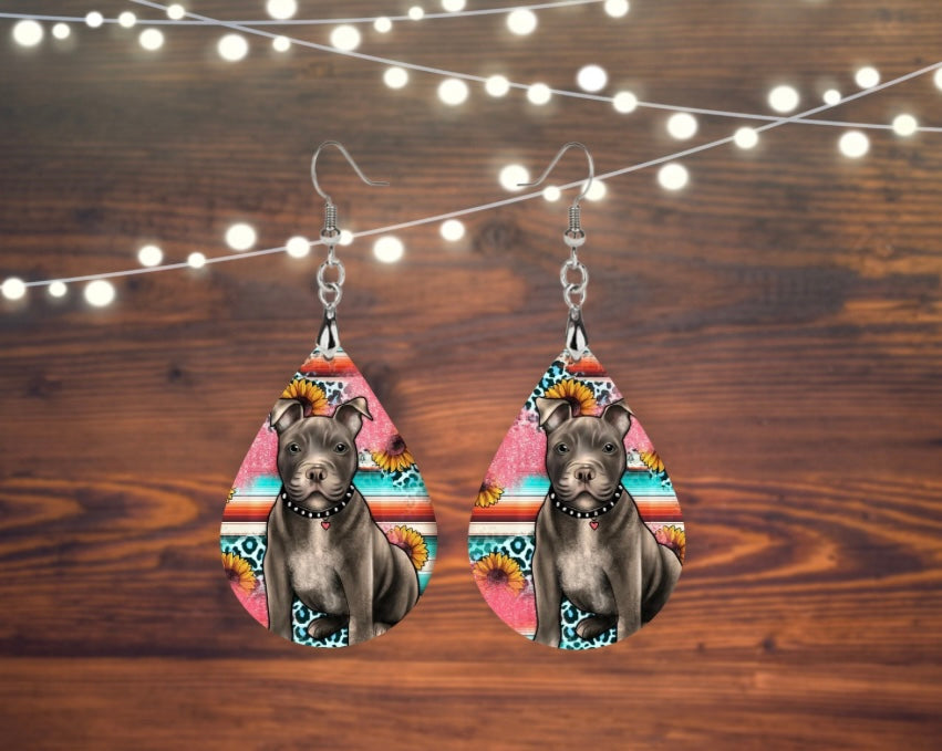 Pitbull teardrop earrings