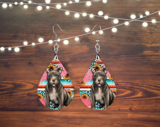 Pitbull teardrop earrings