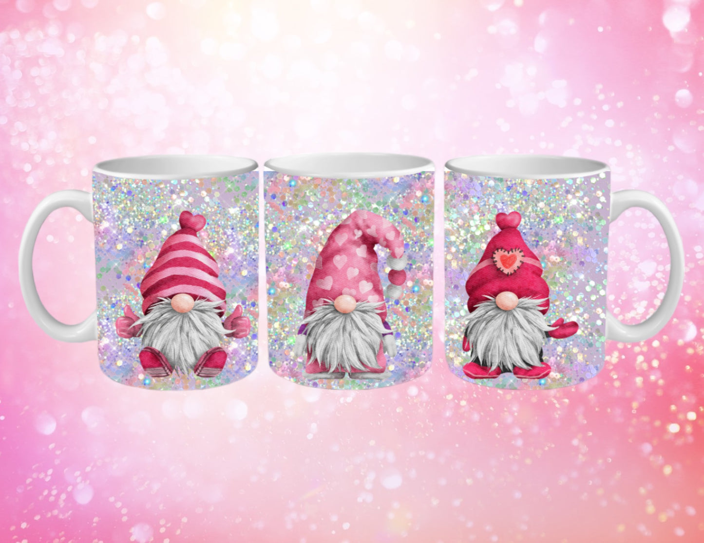 Glitter gnomes mug