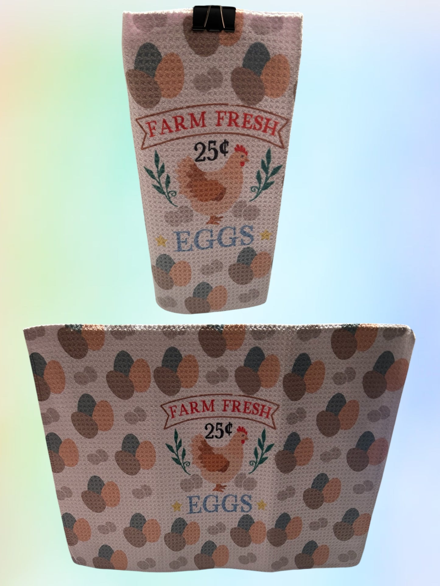 Farm fresh eggs waffle towel
