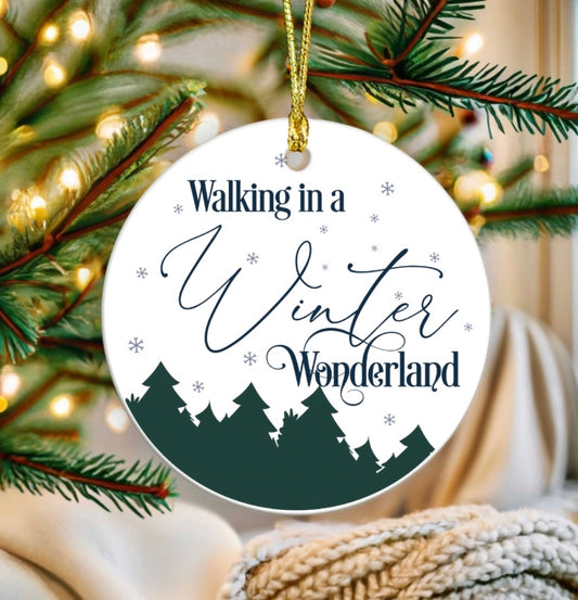 Walking in a winter wonderland ornament