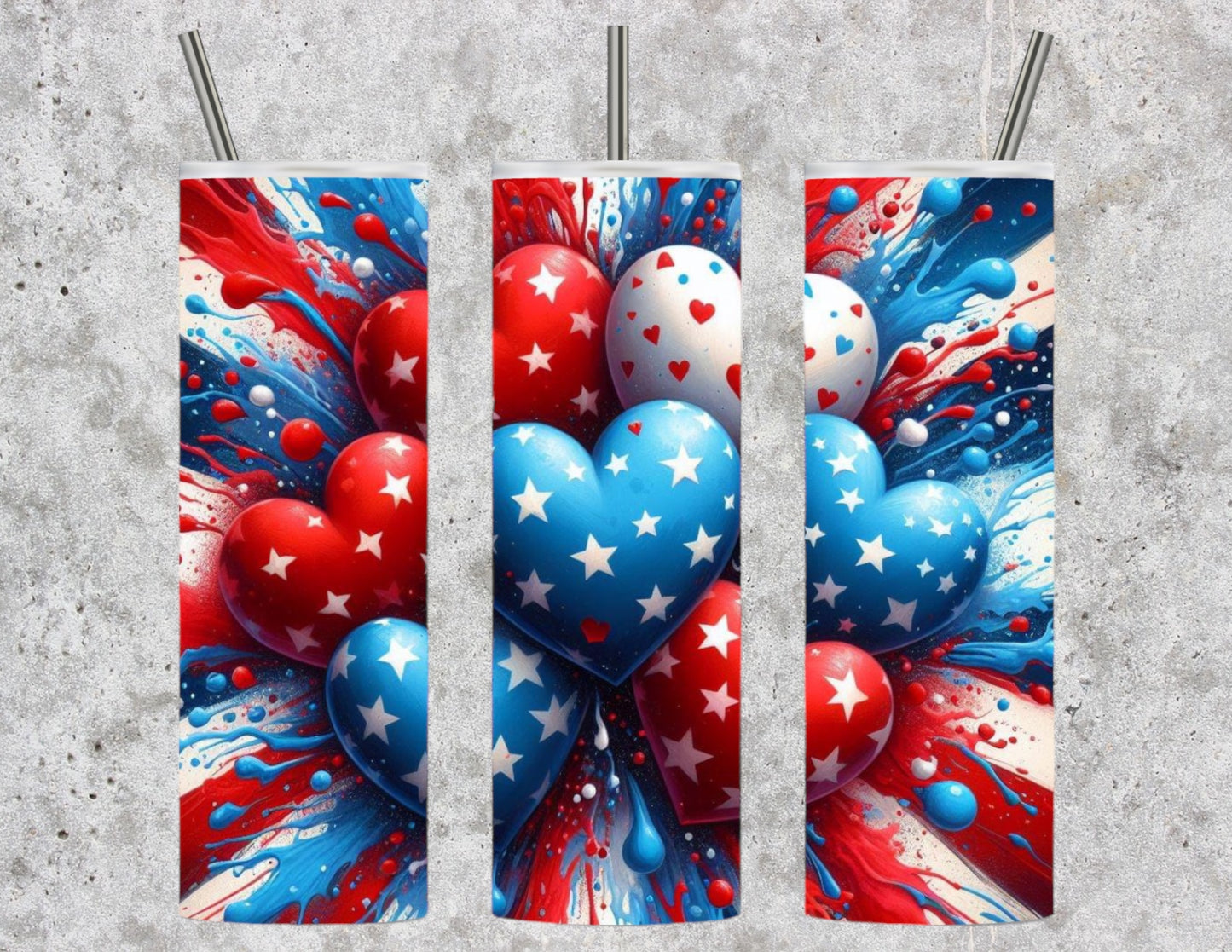 Patriotic hearts 20oz tumbler