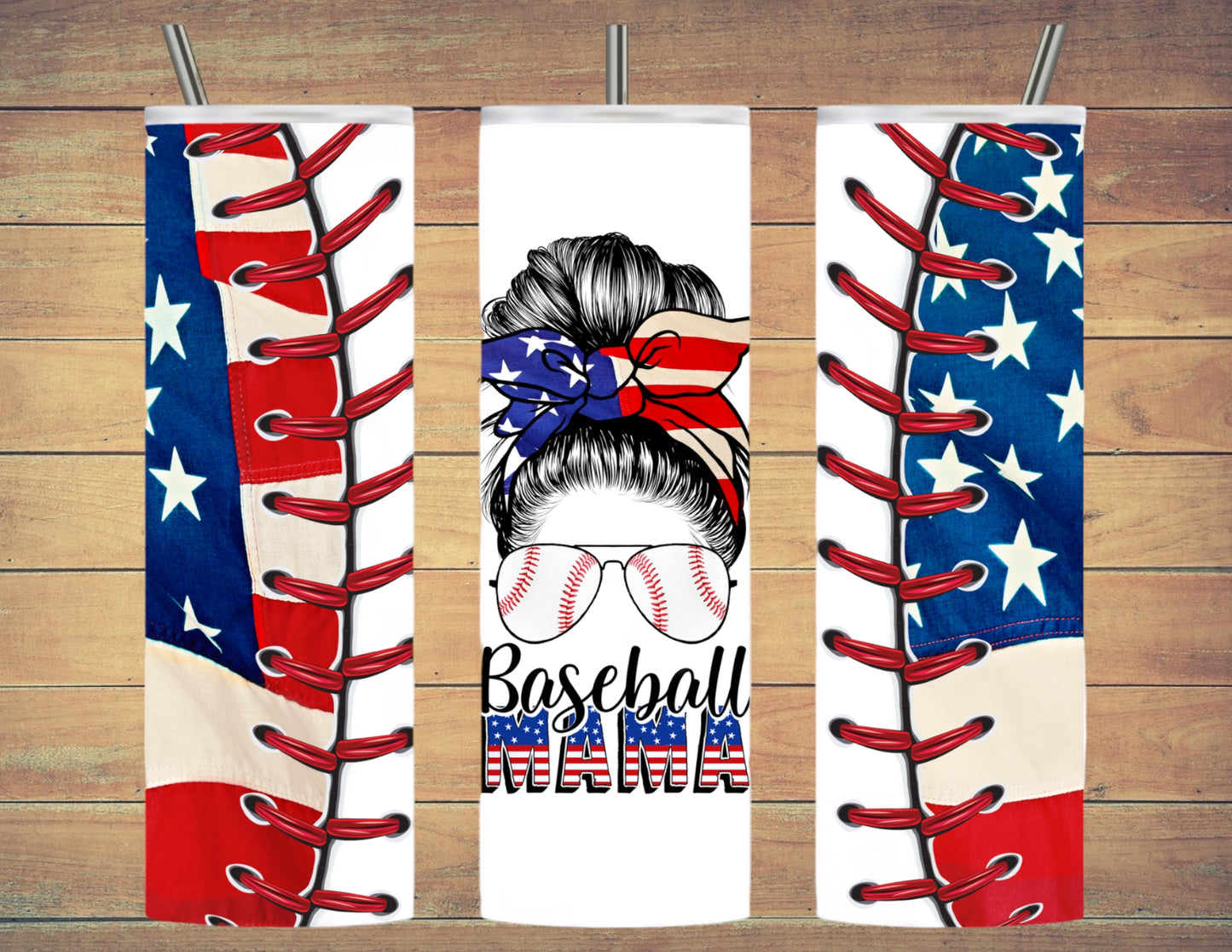 Patriotic baseball mama 20oz tumbler