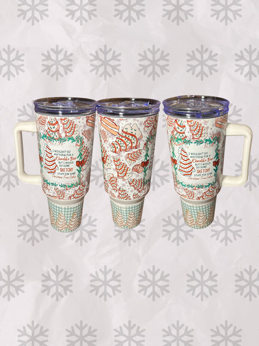 Christmas tree cake 40oz tumbler