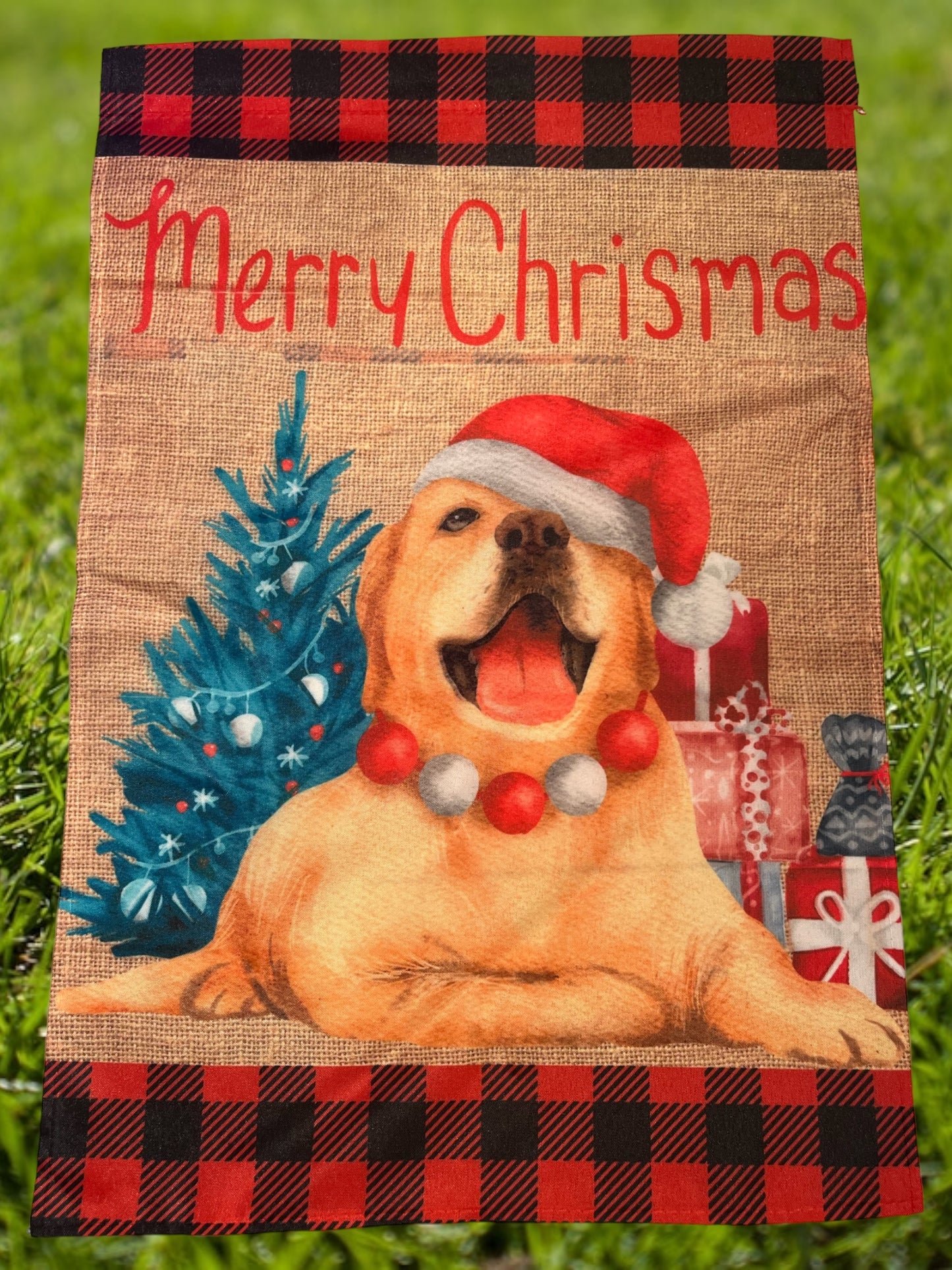 Merry Christmas dog 12x 18 garden flag