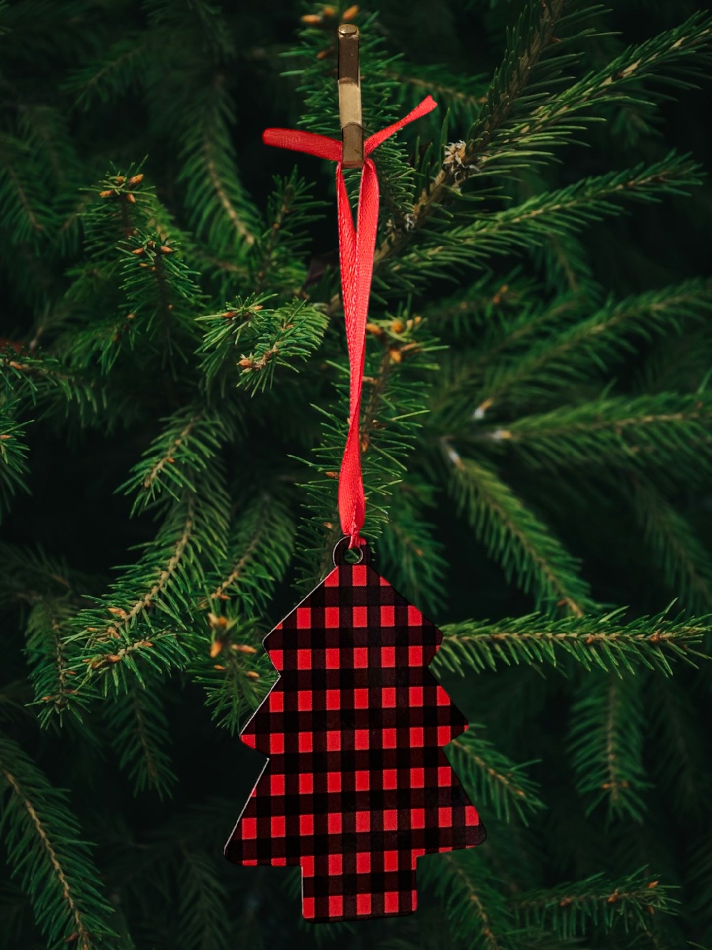 Plaid tree ornament