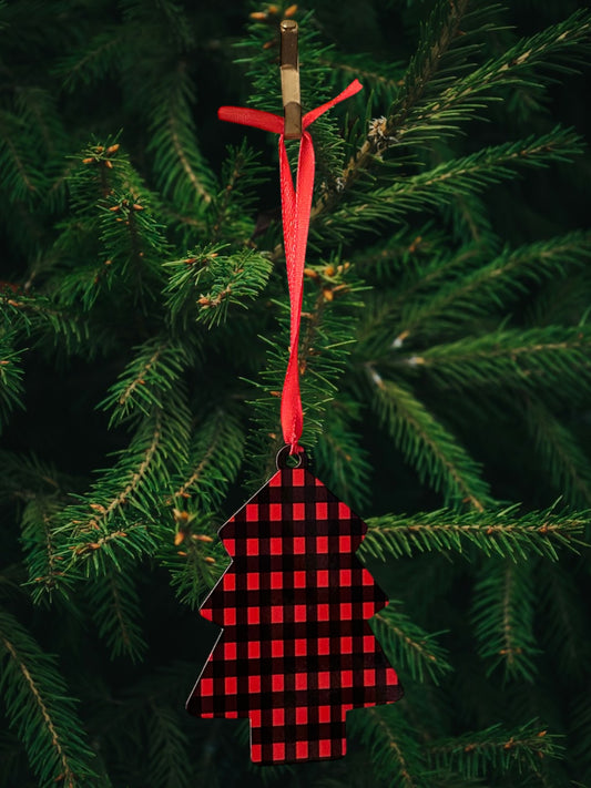 Plaid tree ornament
