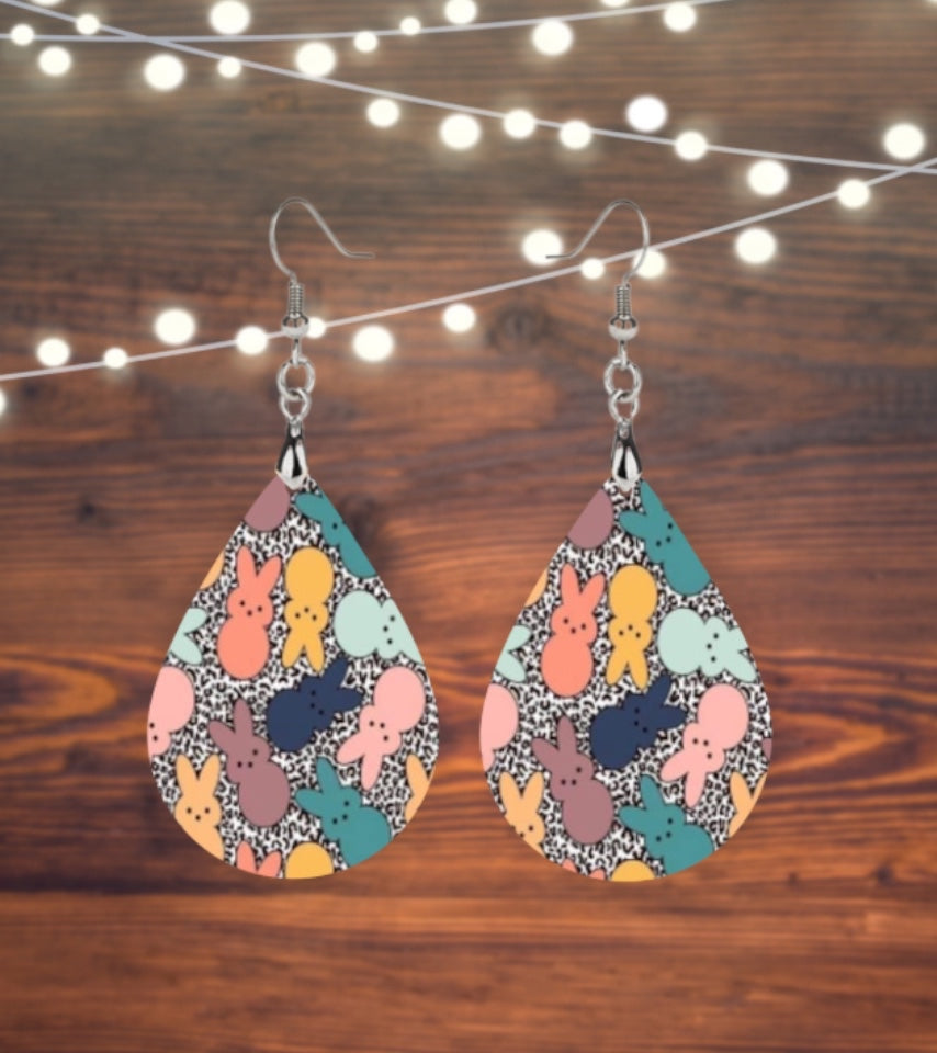 Colorful peeps teardrop earrings