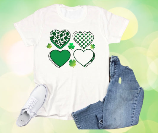 St patty’s day hearts tshirt