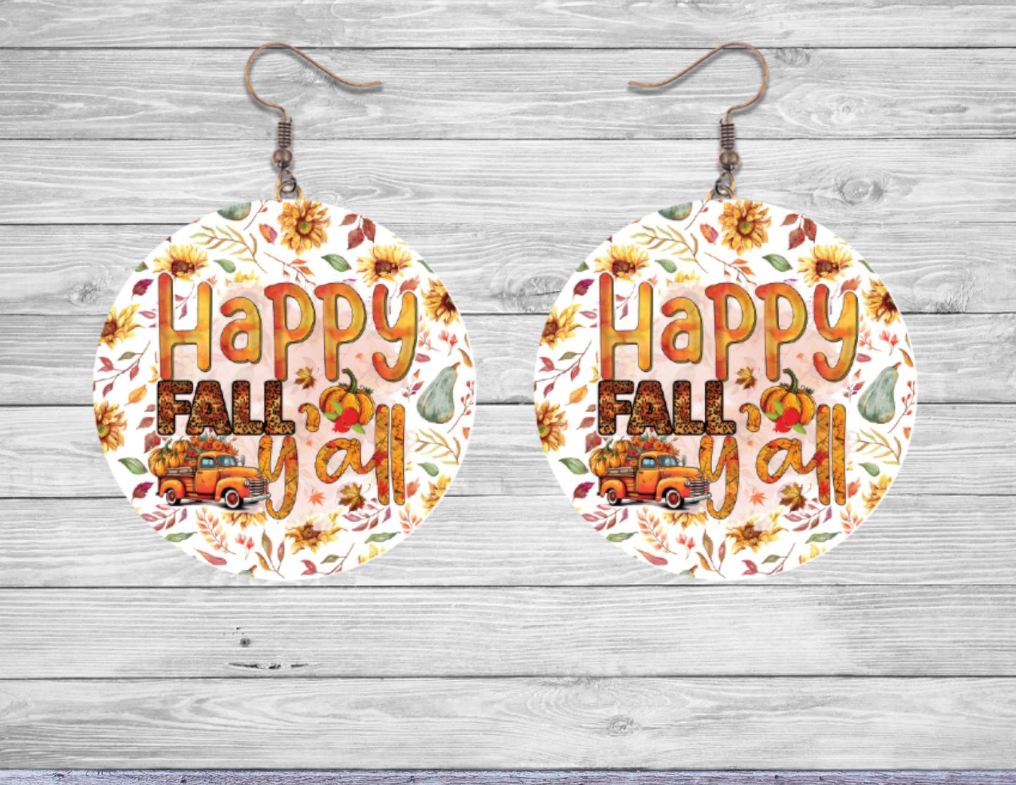 Happy fall hall round earrings