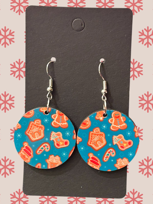 Gingerbread round earrings