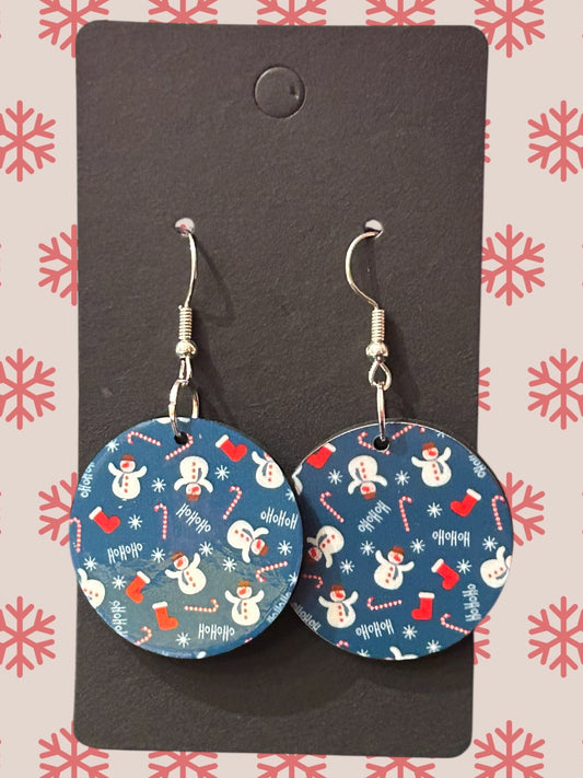 Snowmen round earrings