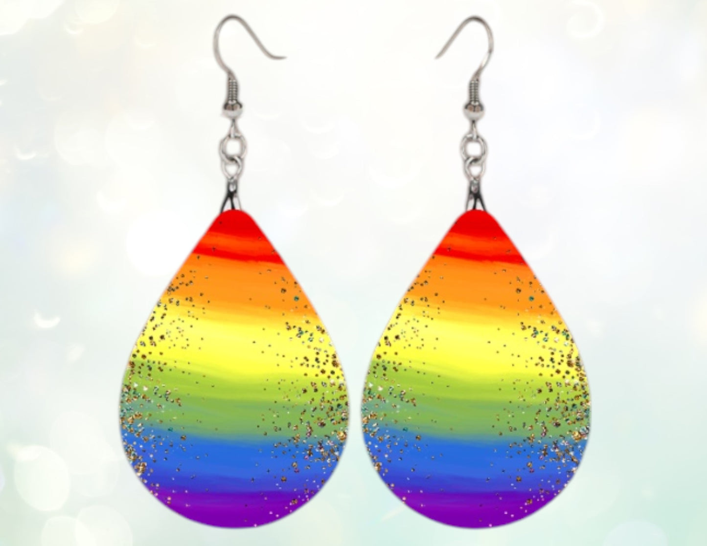 Rainbow tear drop earrings