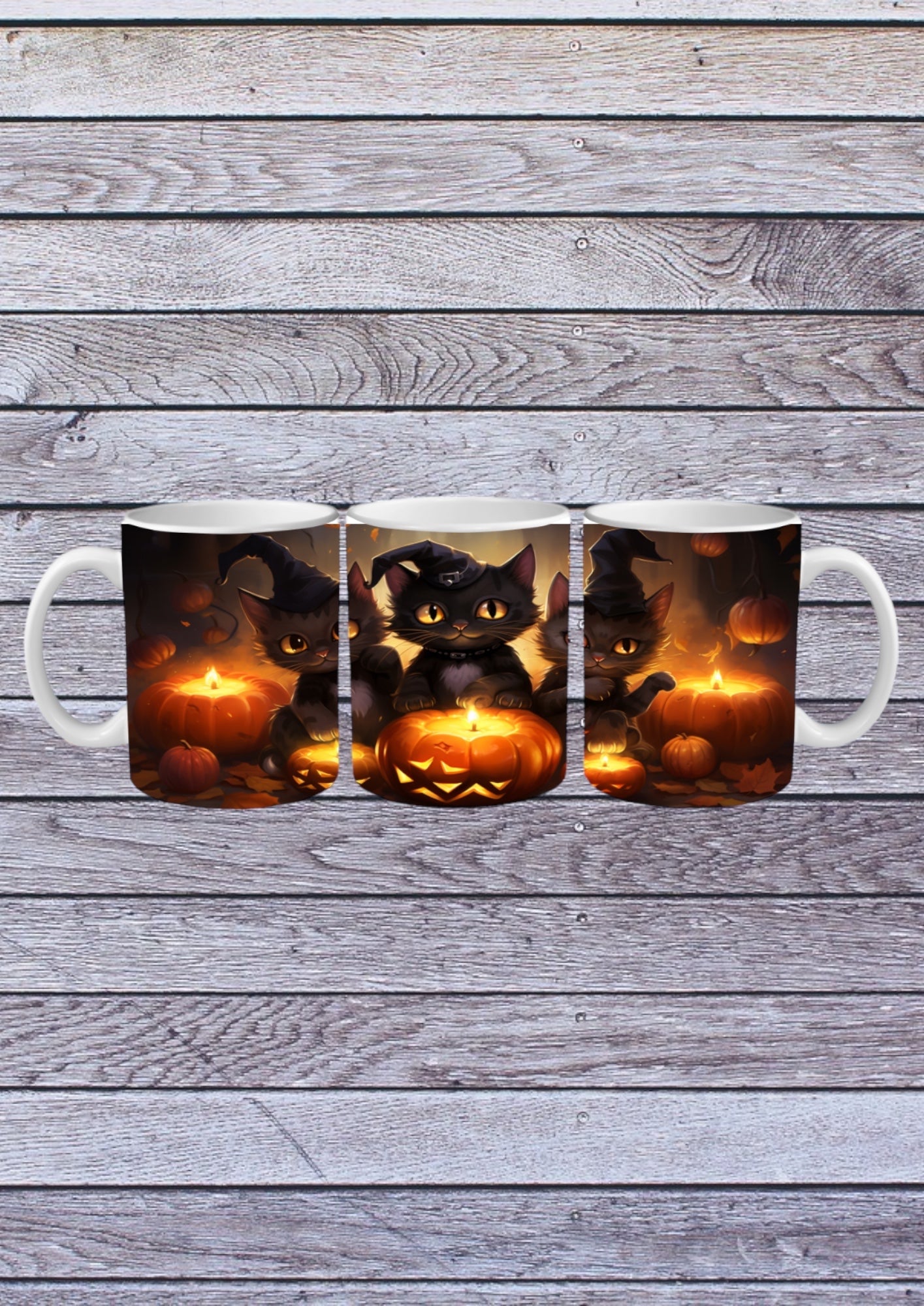 Halloween cats mug