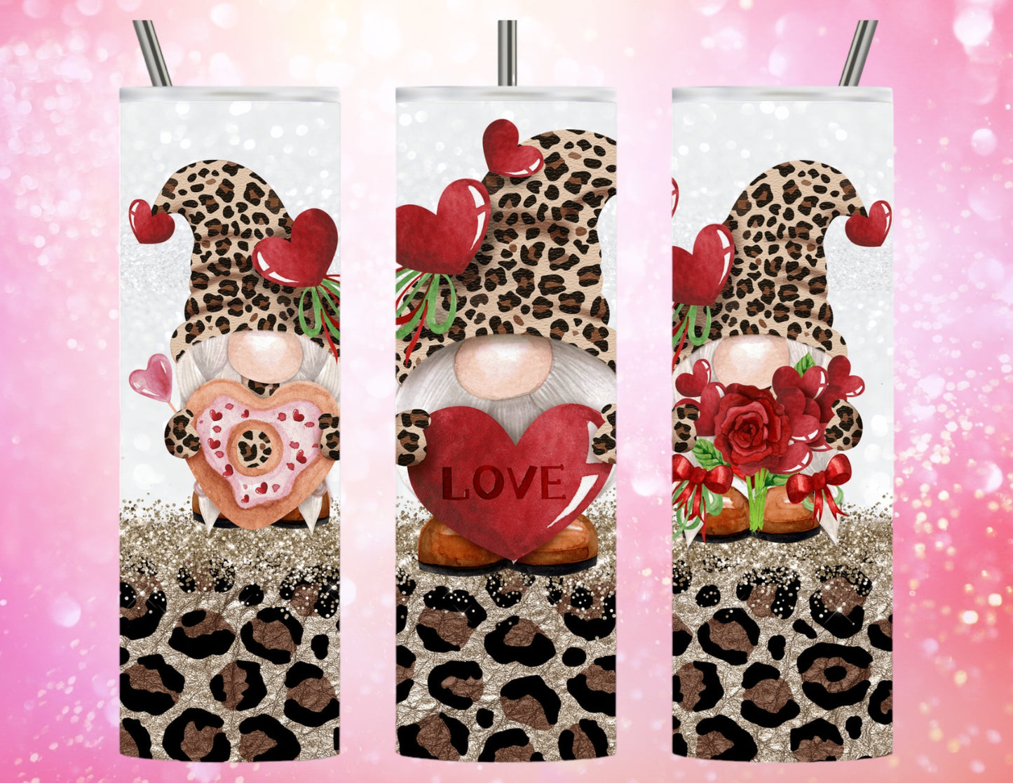 Cheetah love gnomes 20oz tumbler