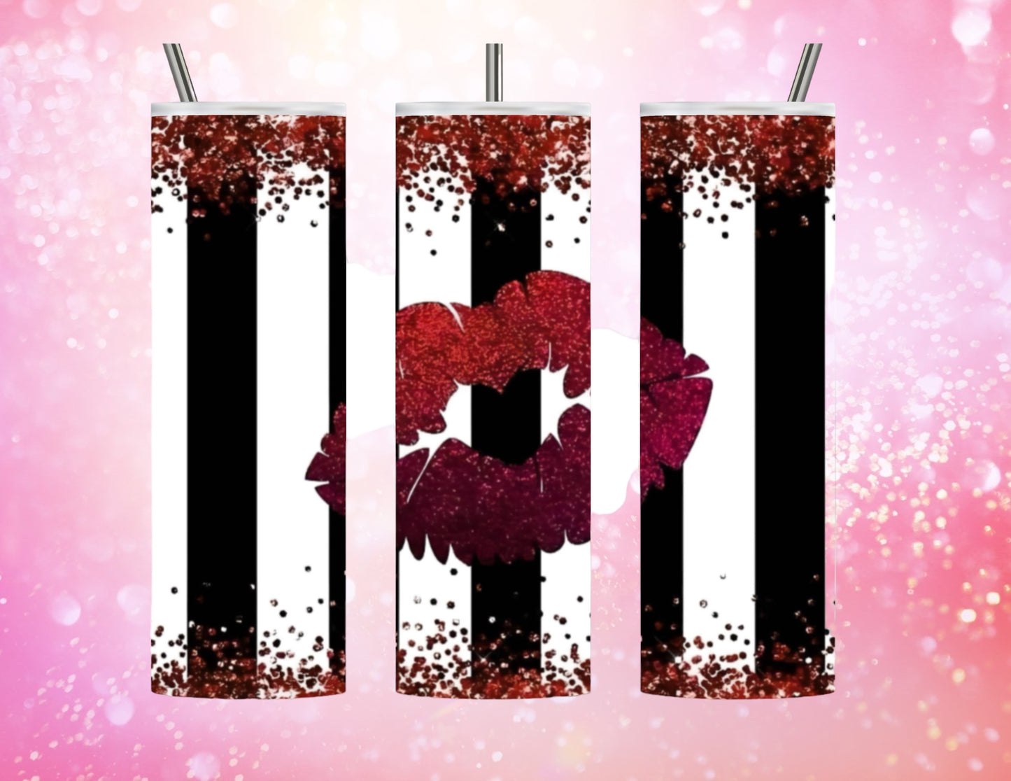 Stripes with lips 20oz tumbler