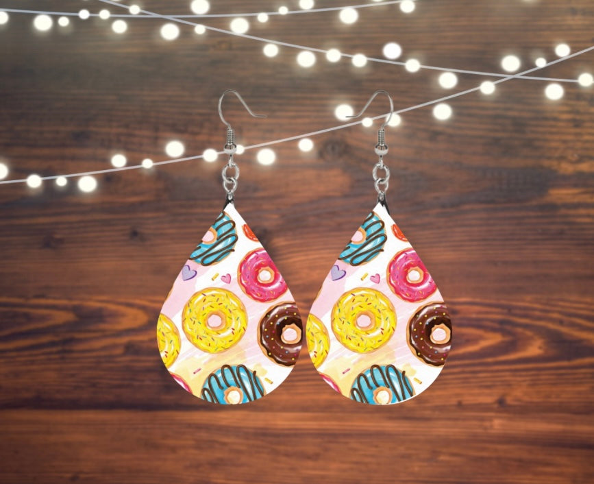 Donuts tear drop earrings