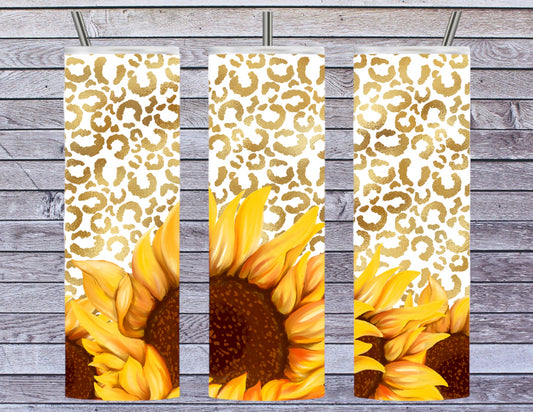 Cheetah sunflower 20oz tumbler