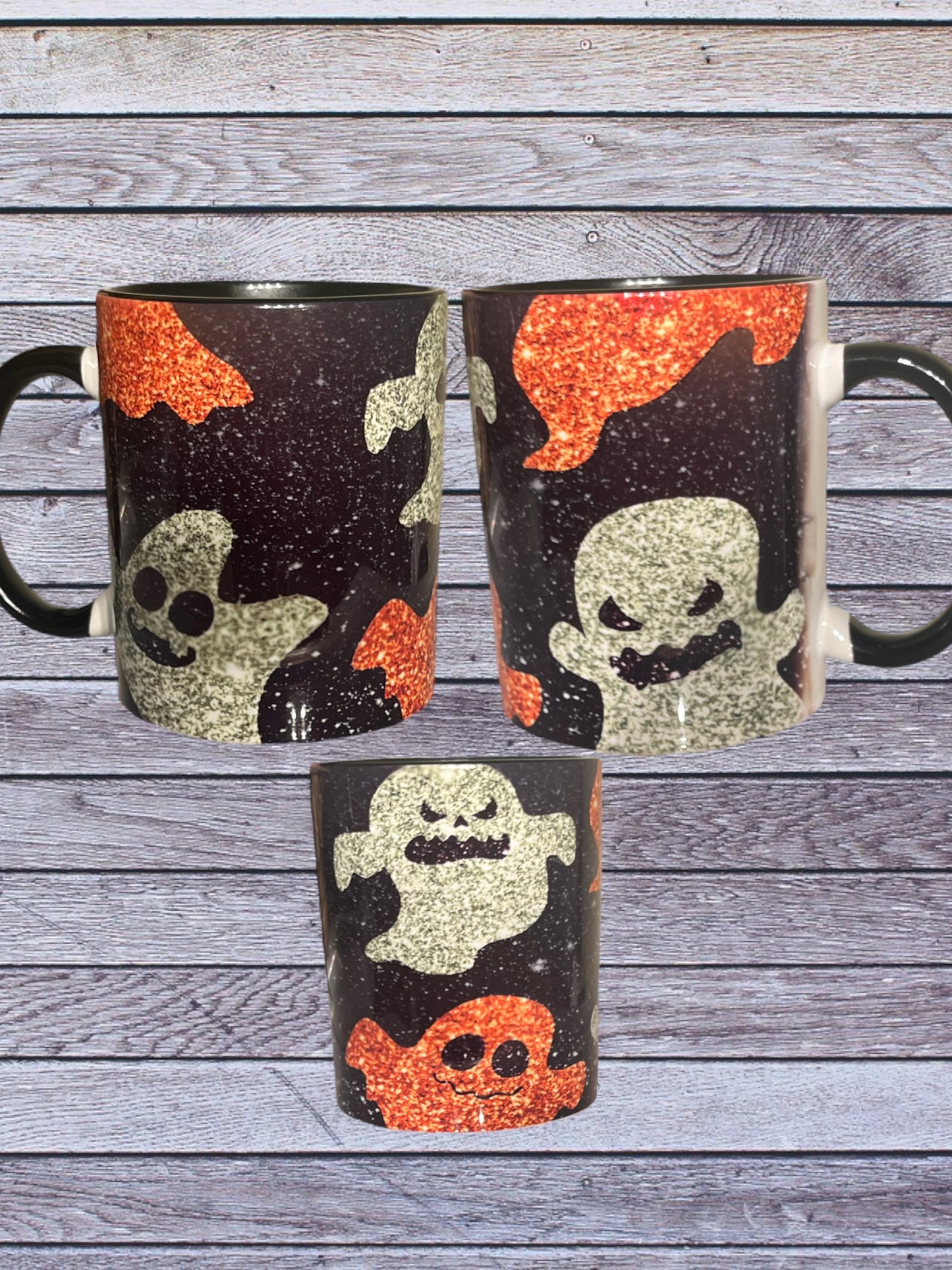 Glitter ghost coffee mug