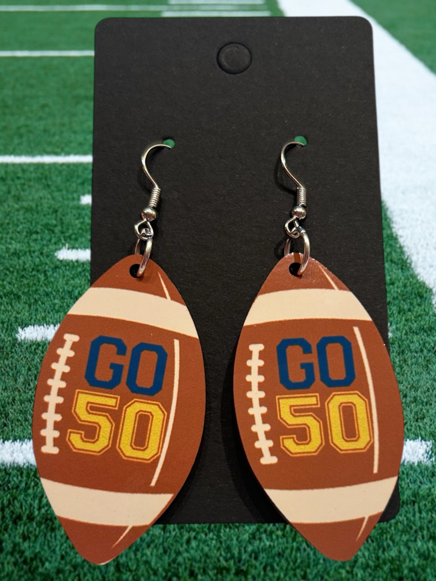 Custom football earrings