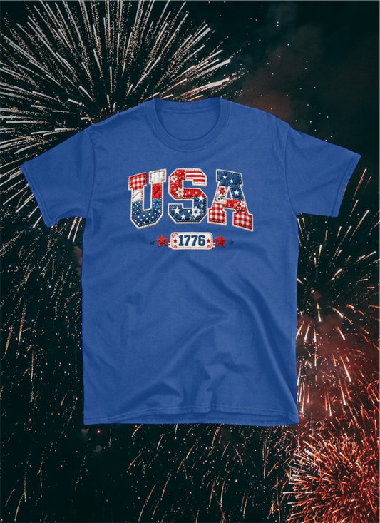 USA patchwork tshirt