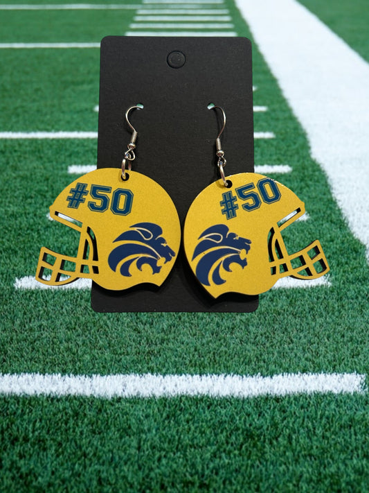 Custom helmet earrings