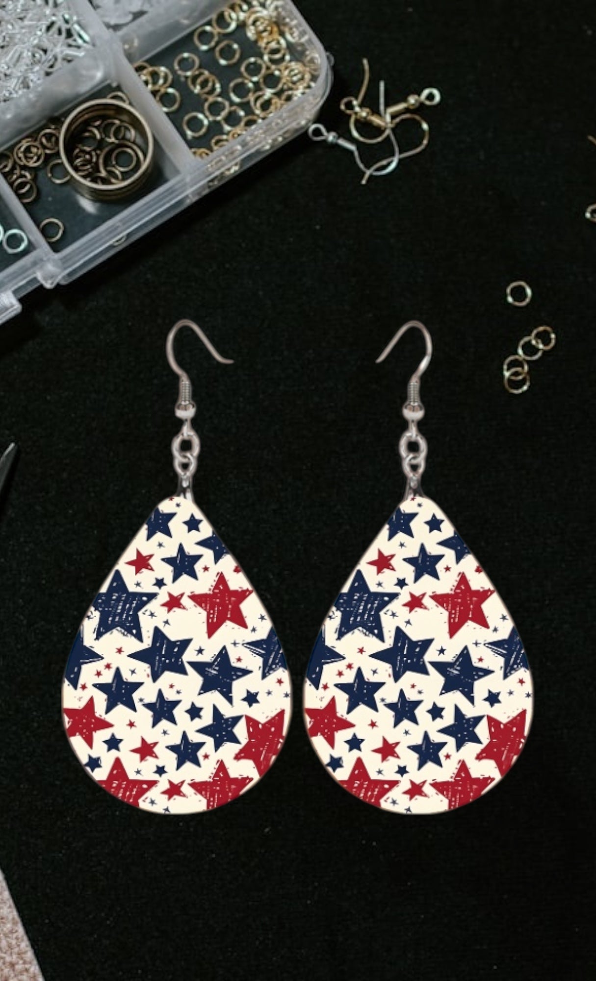Stars tear drop earrings
