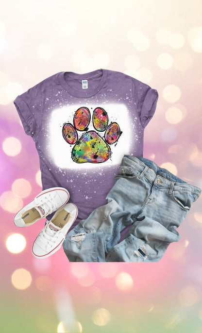 Painted paw print tshirt