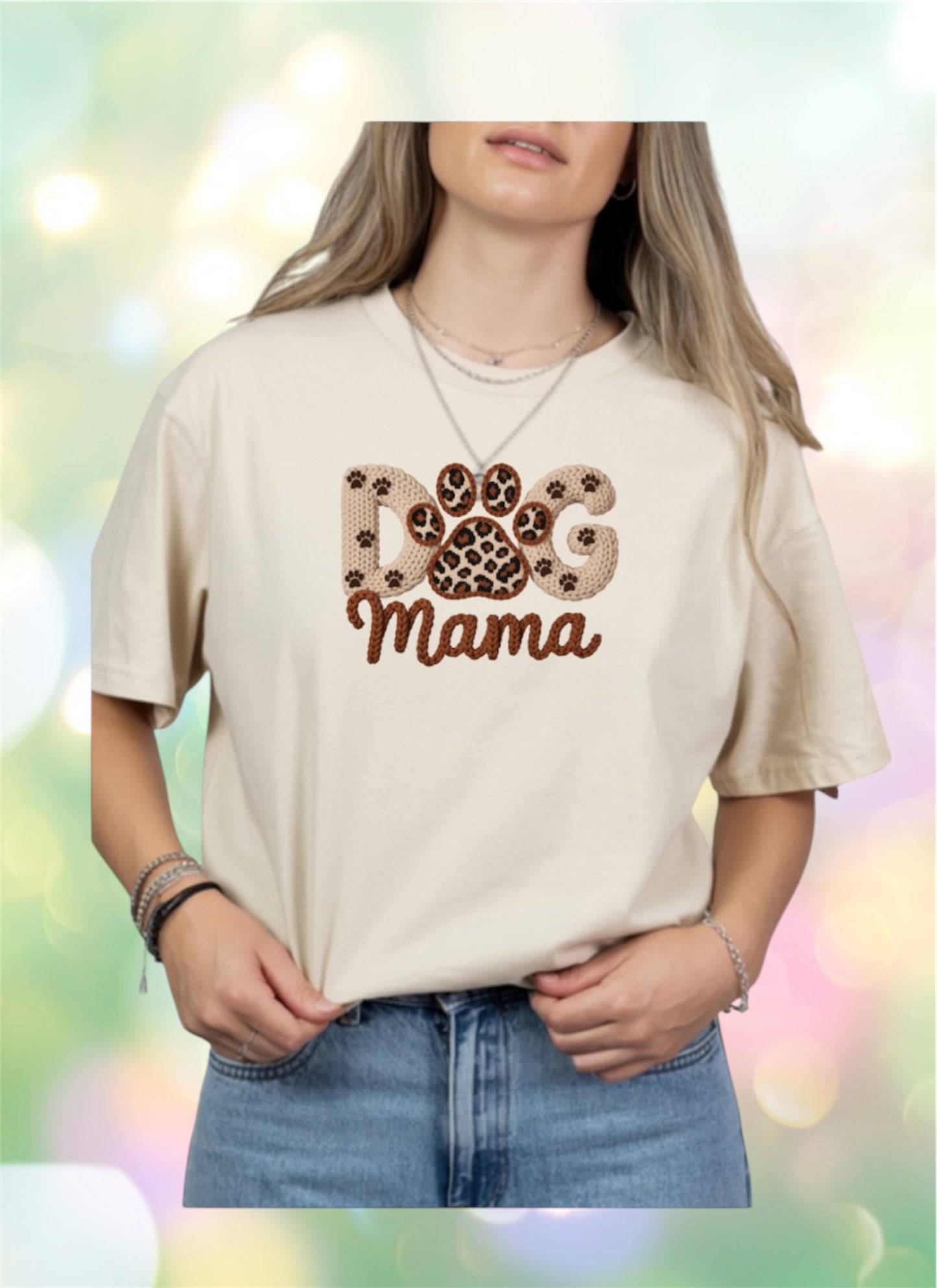 Dog mama yarn style tshirt