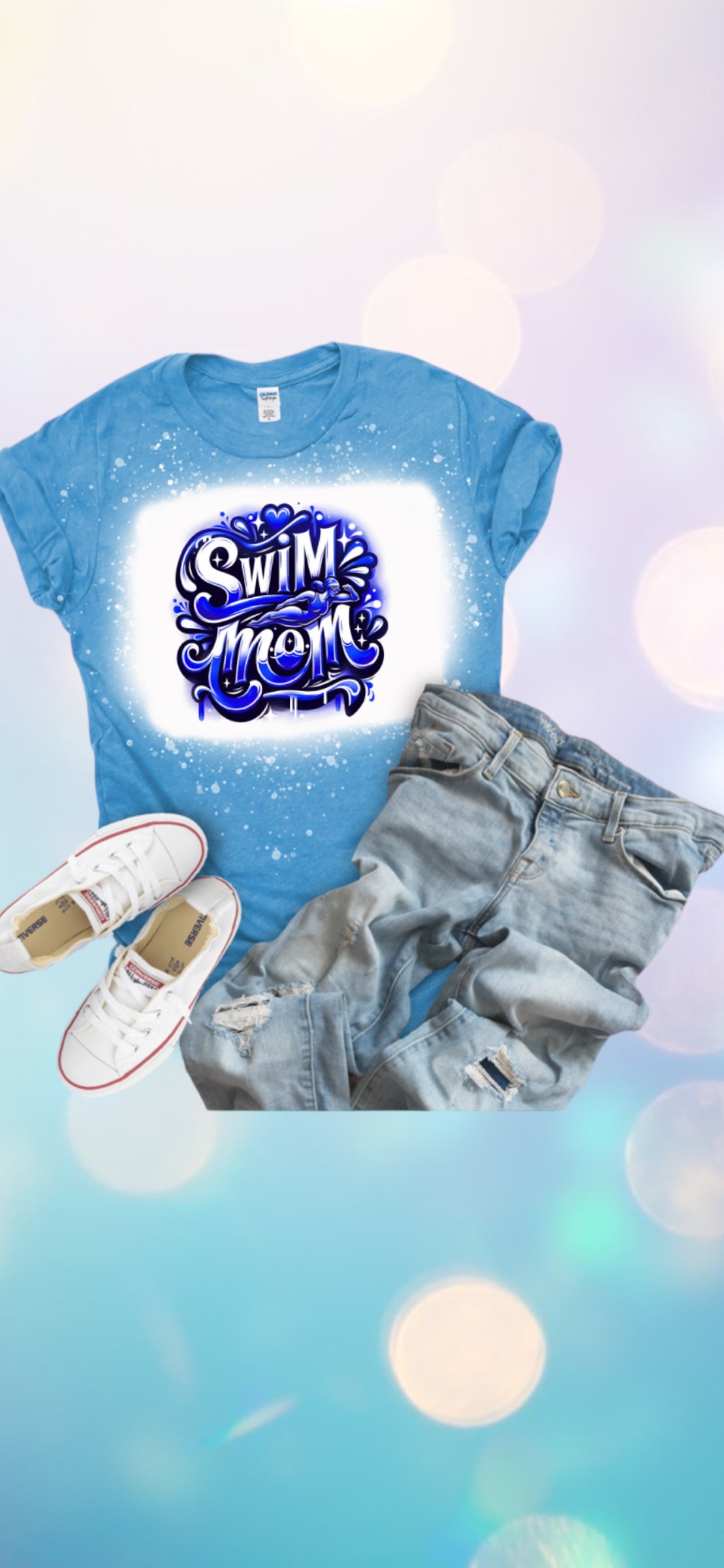 Airbrush swim mom tshirt