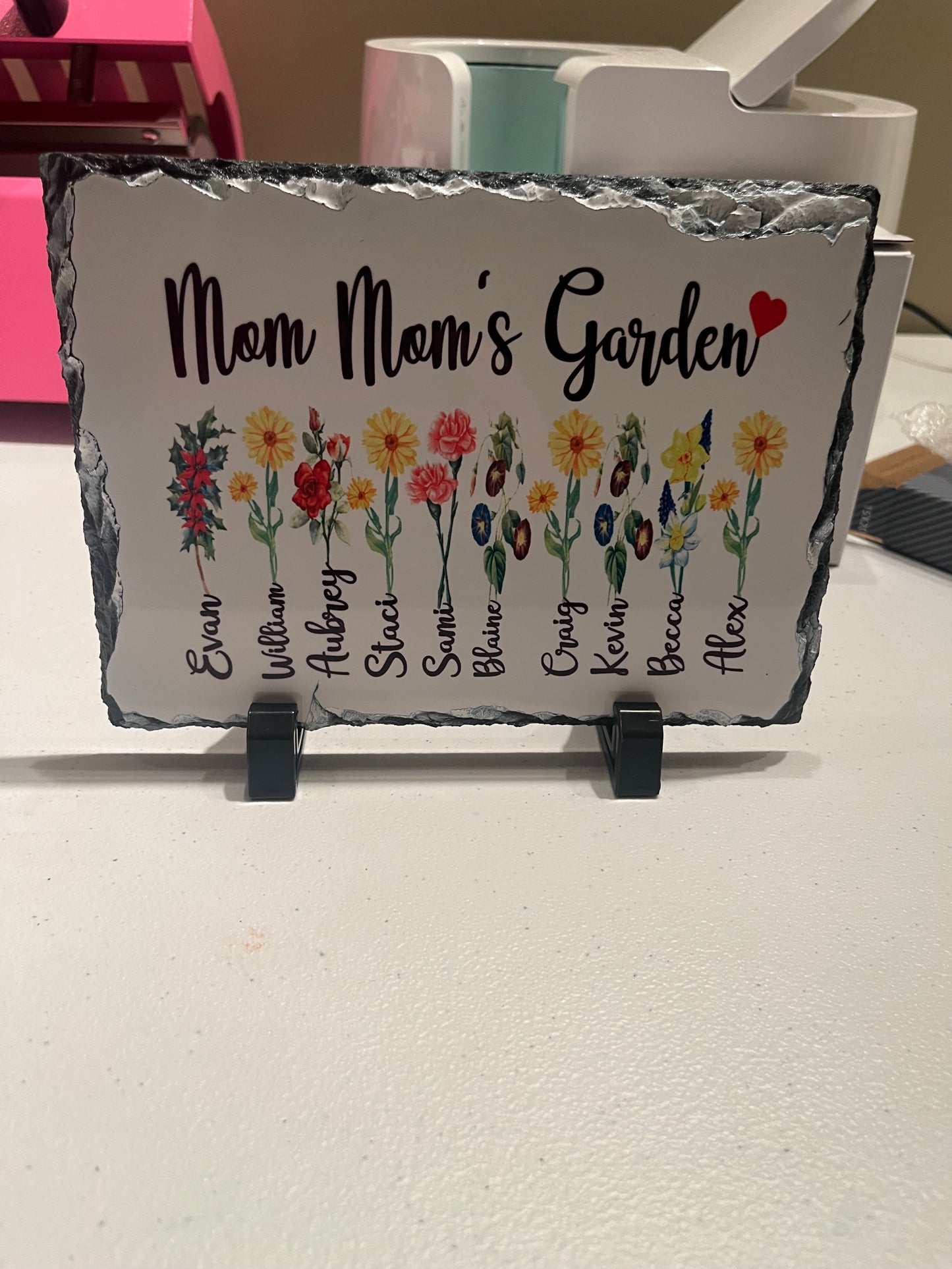 Custom birth month garden slate