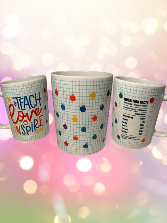Teach love inspire 15oz coffee mug
