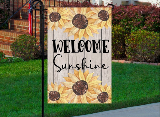 Welcome sunshine 12x18 garden flag