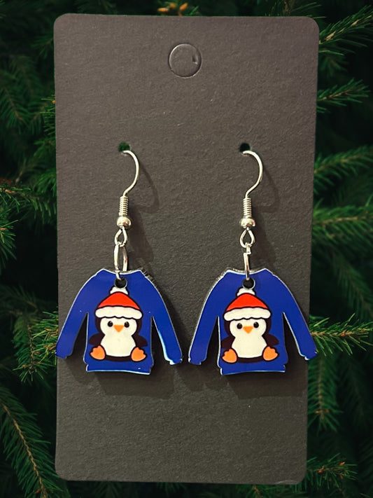 Penguin sweater earrings