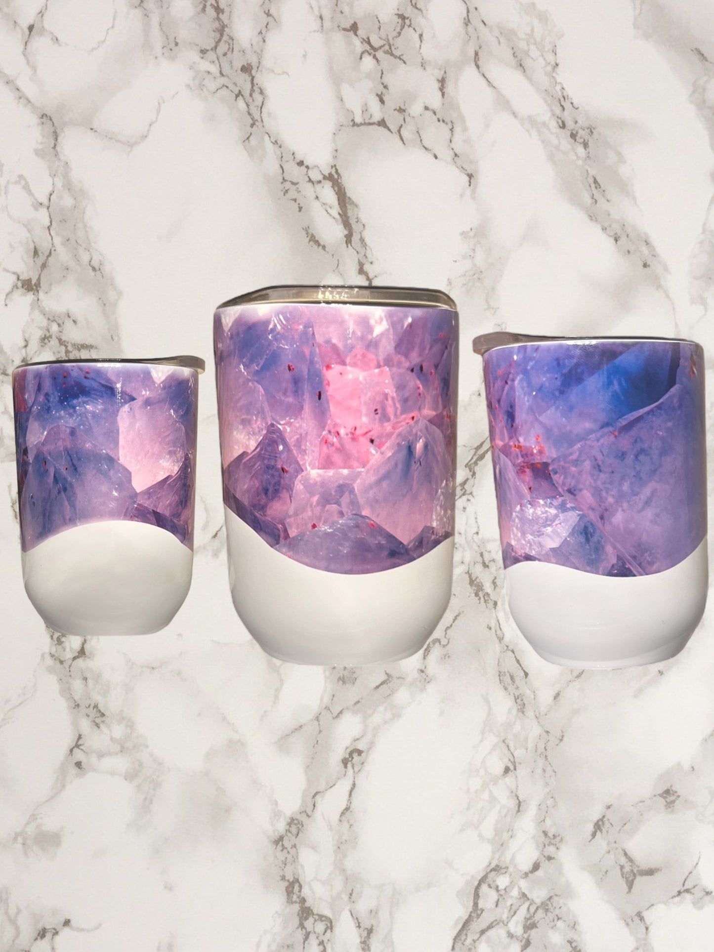 Purple crystal design 12oz wine tumbler