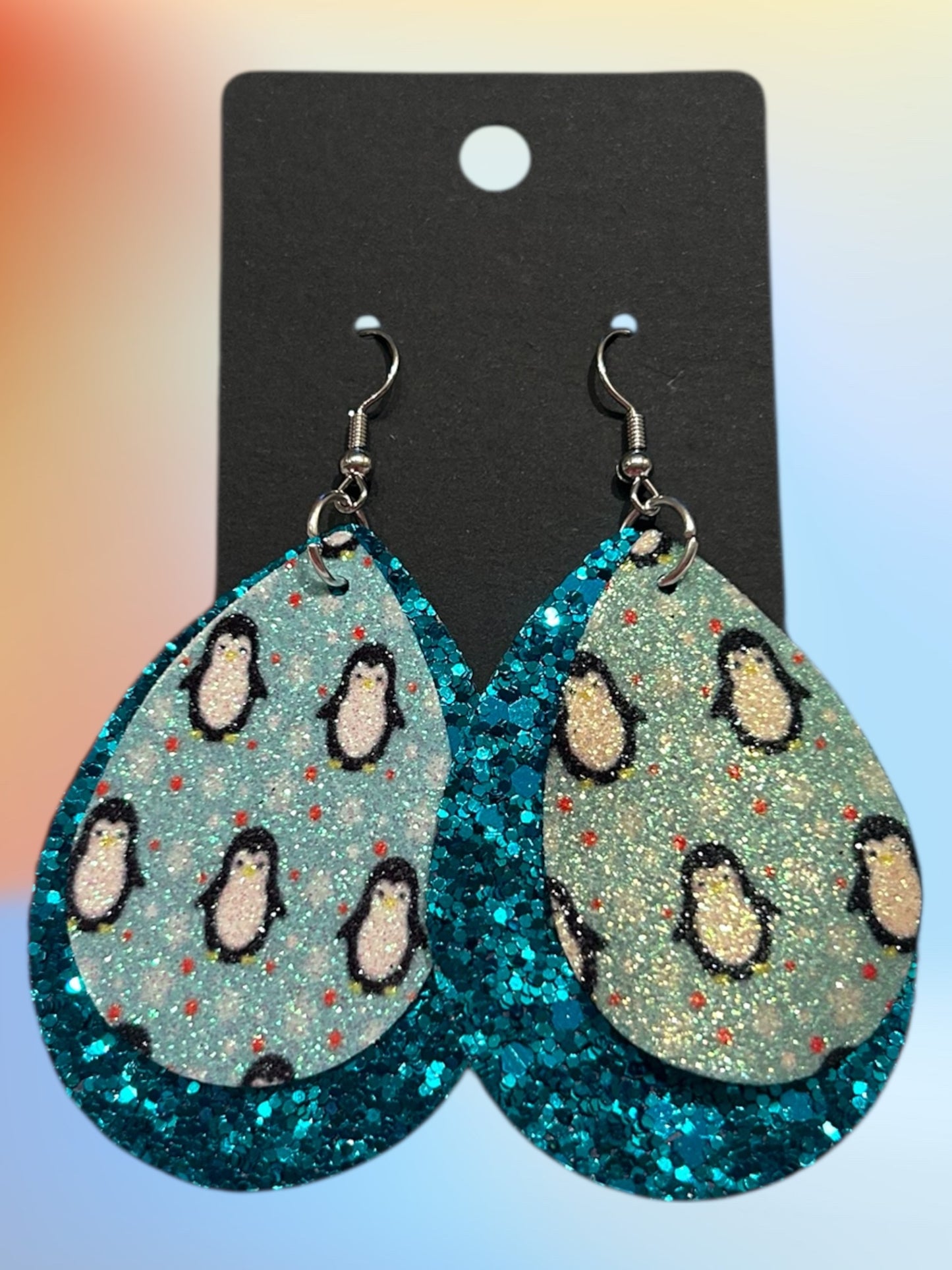 Penguin faux earrings