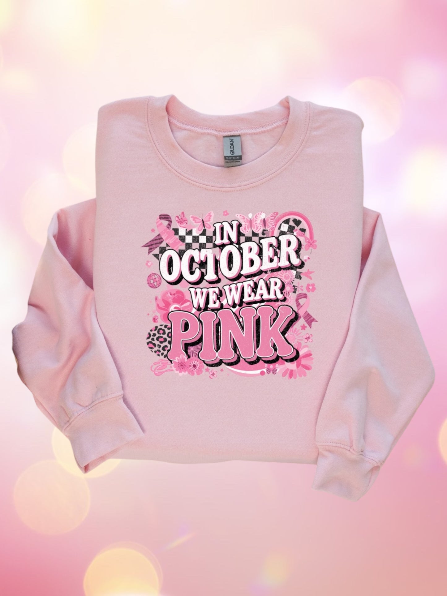 In October we wear pink crewneck