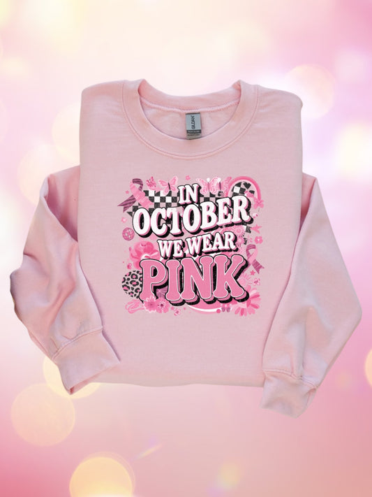 In October we wear pink crewneck