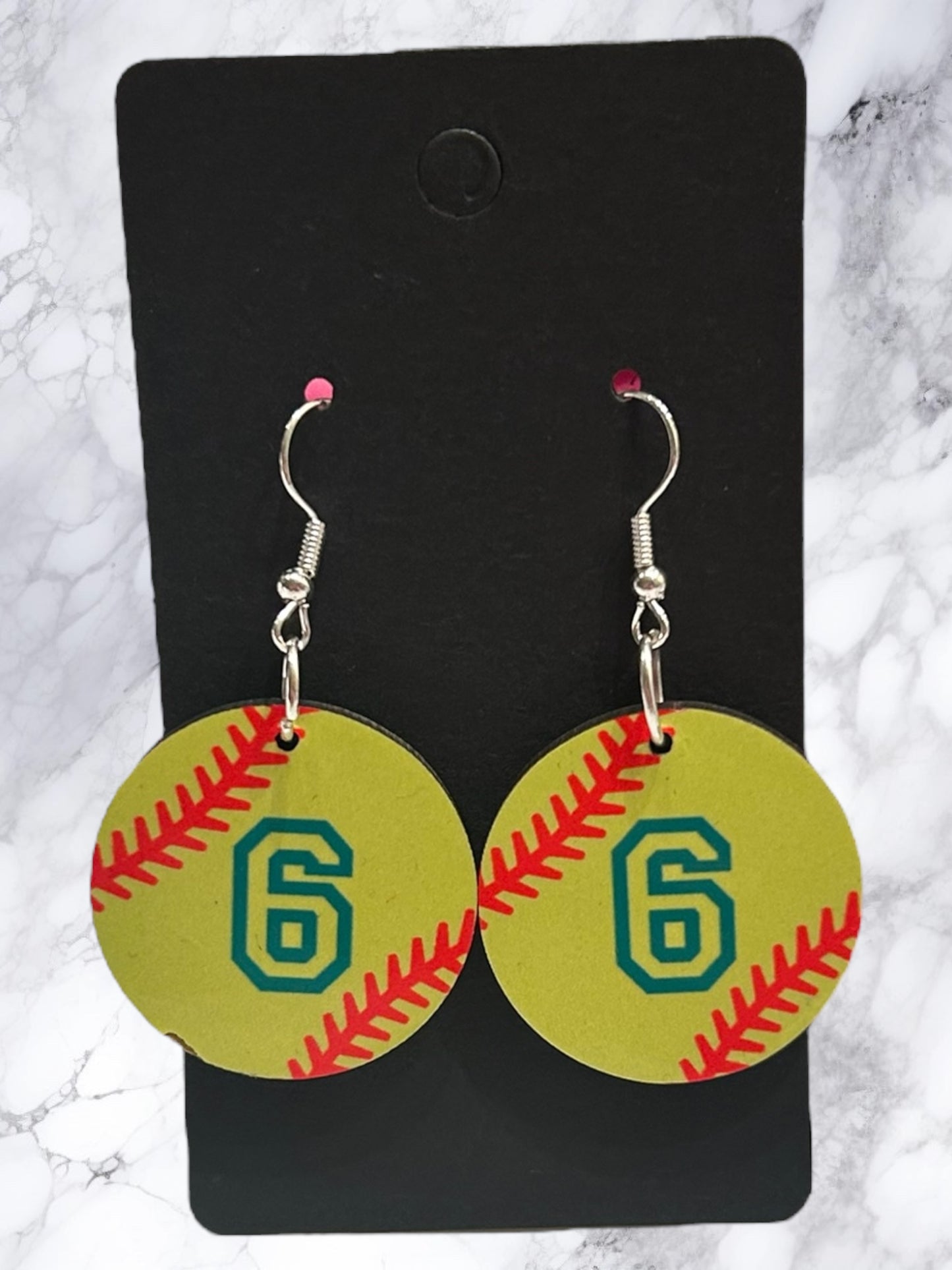 Custom softball earrings