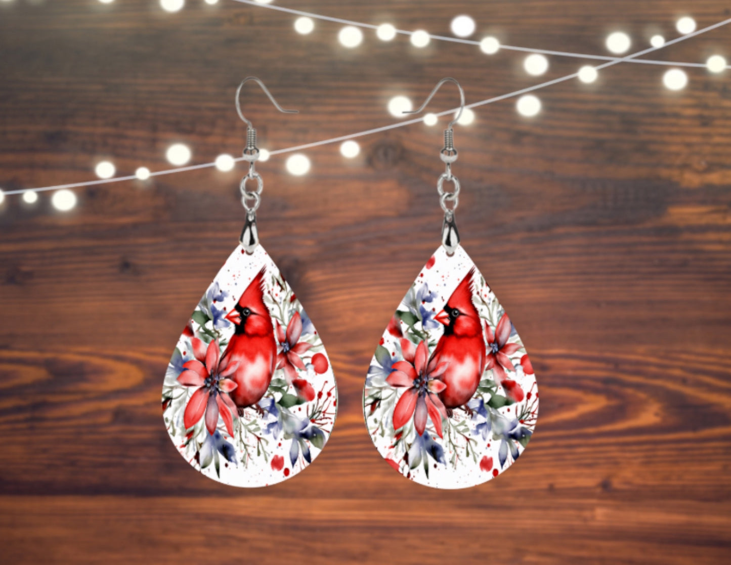 Cardinals tear drop earrings