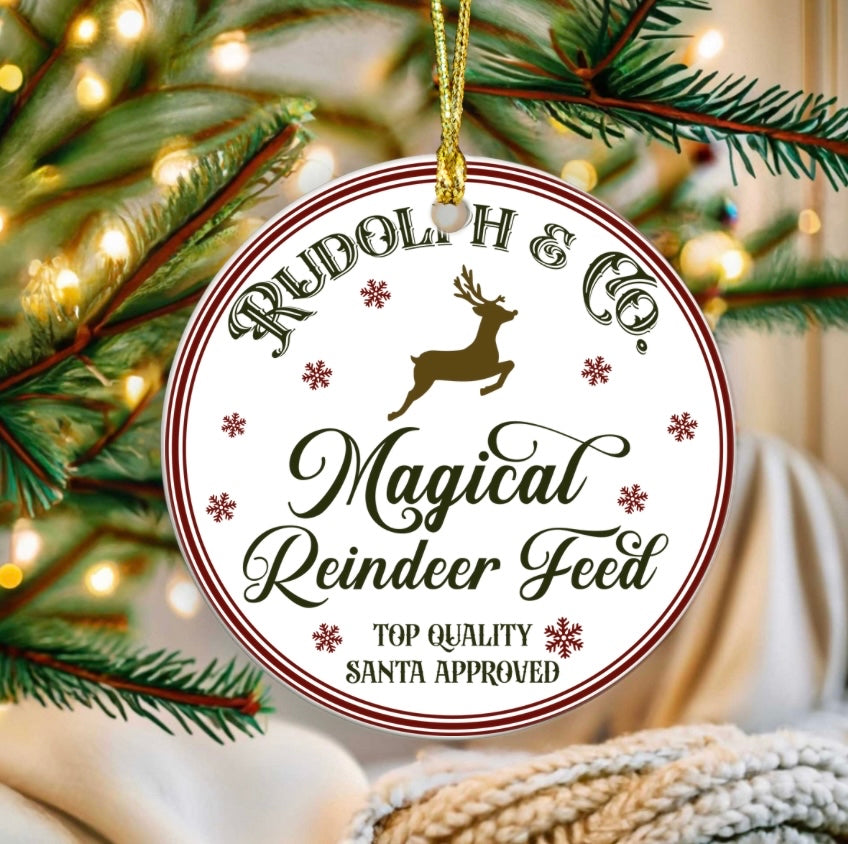 Magical reindeer feed ornament