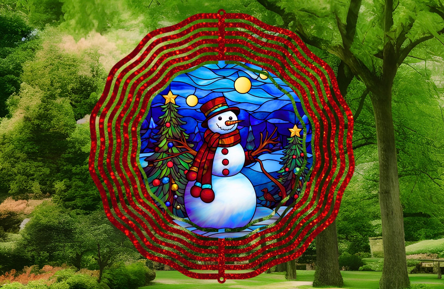 Snowman wind spinner