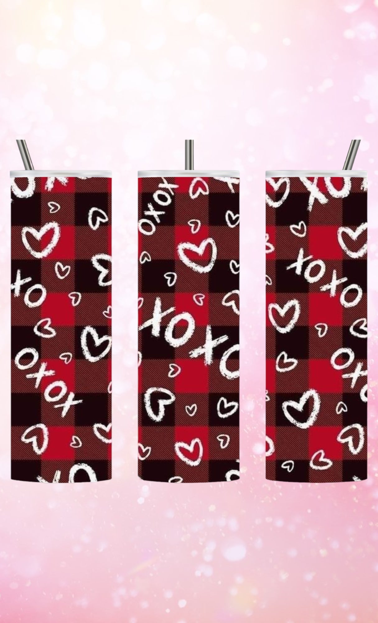 Xoxo black and red 20oz tumbler