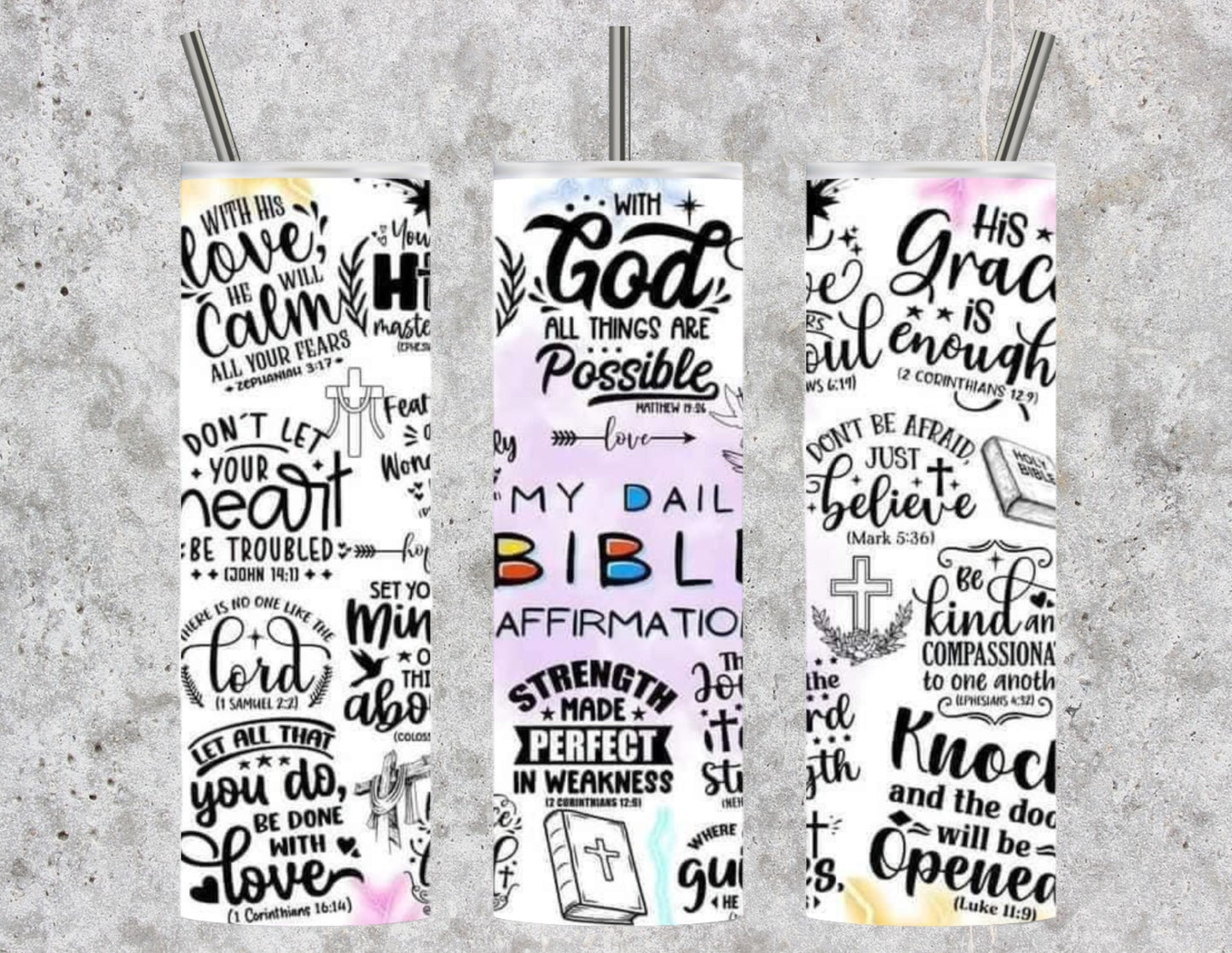 Bible affirmations 20oz tumbler