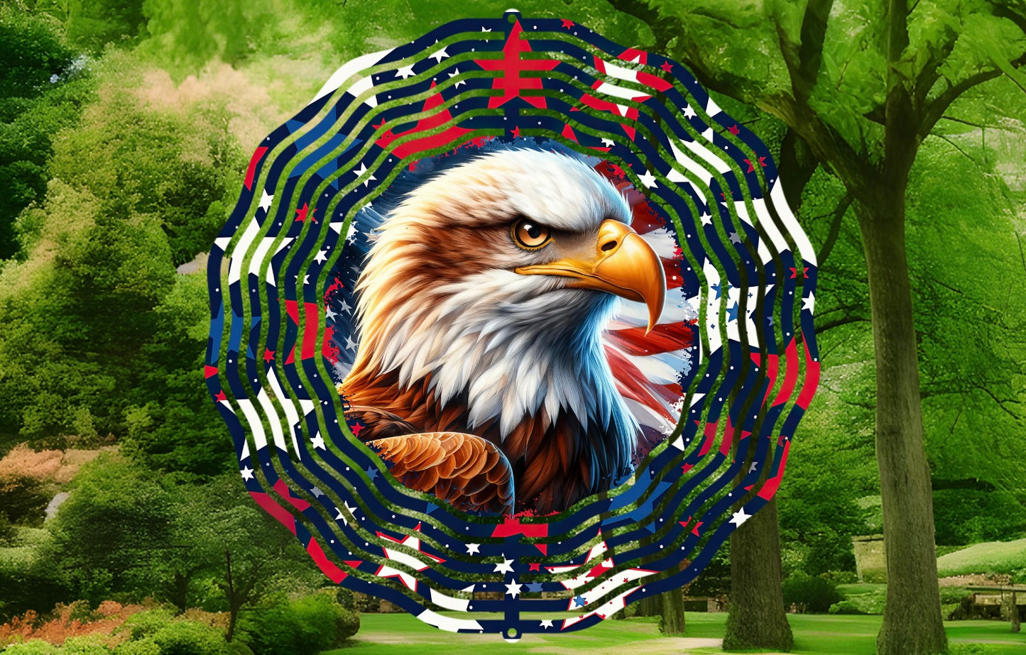 Bald eagle 8in wind spinner