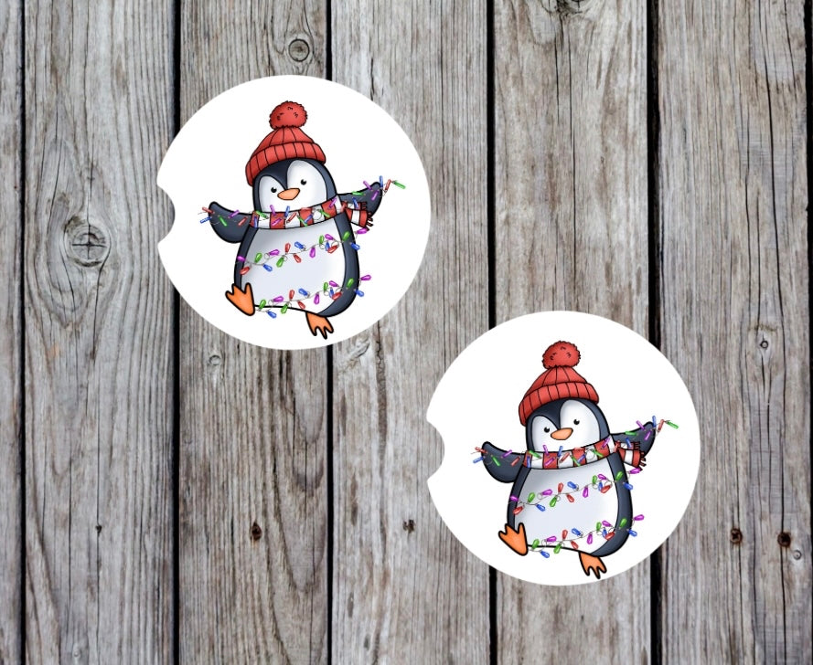 Christmas penguins car coasters (2)