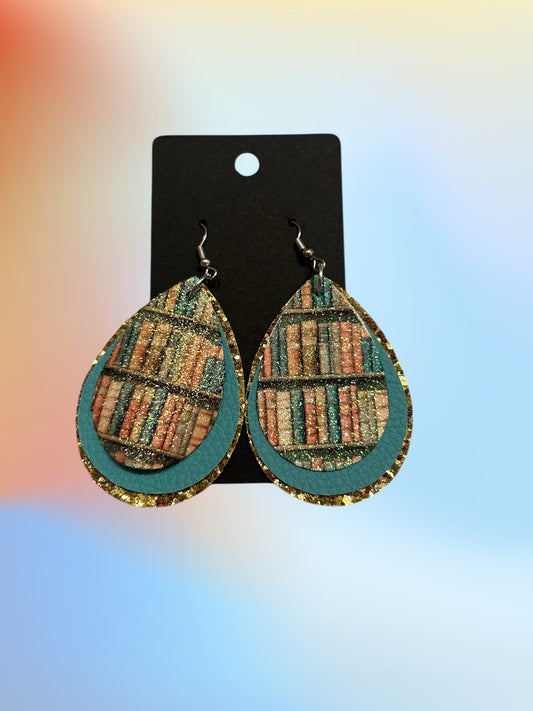 Books 3faux earrings