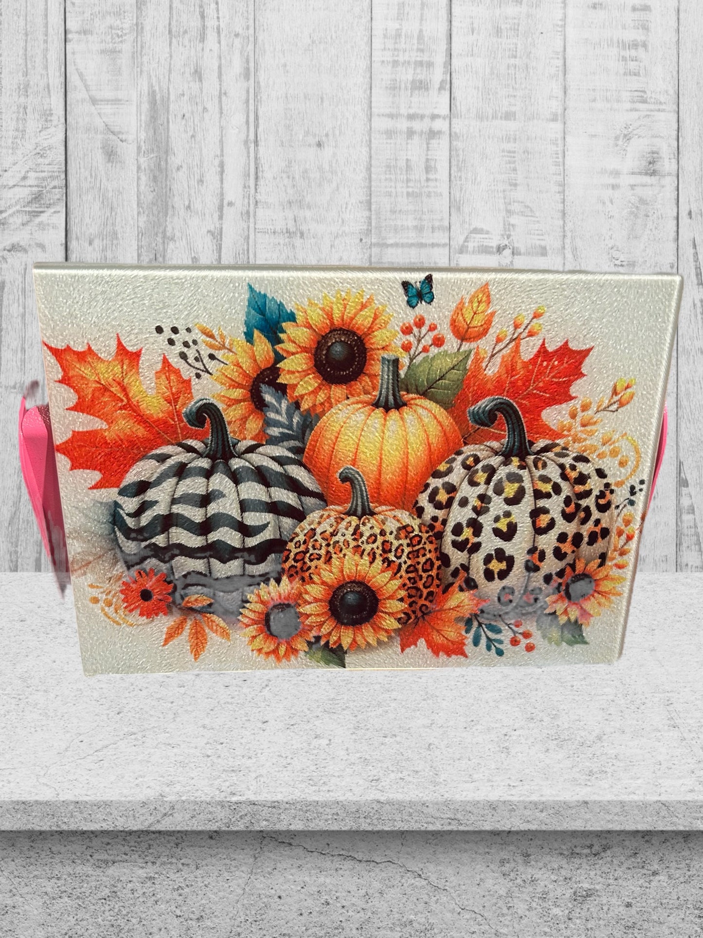 Fall pumpkins 8x11 cutting board