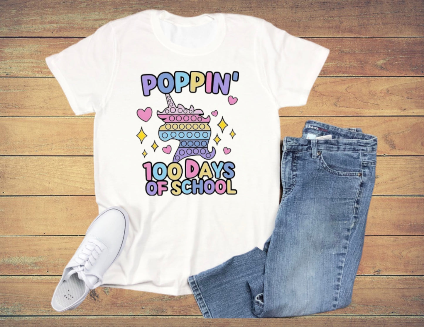 Poppin 100 days of school tshirt